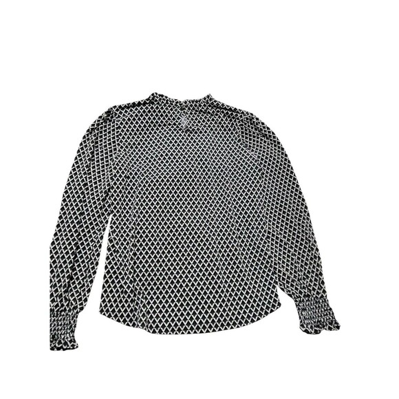 Adrianna Papell S Black Green Gray Stretch Pullover Long Sleeve Ruffle EUC G16 - Picture 11 of 12